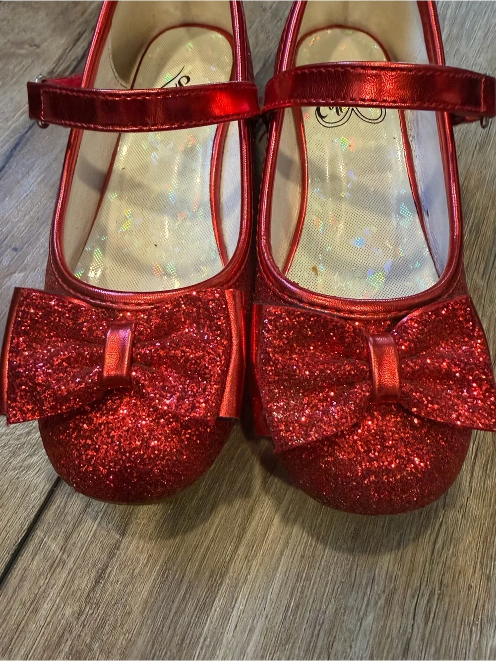 Stelle Girls Glitter Dress Shoe Flower Size 13 in Royal Red - Picture 5 of 8
